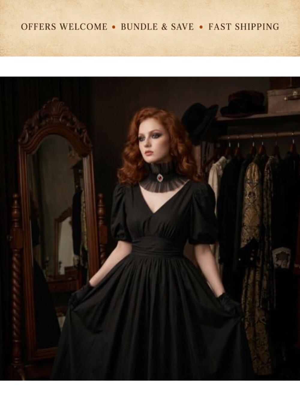 Gothic Ruffle Collar Victorian Renaissance Neck Accessory - Picture 6 of 6